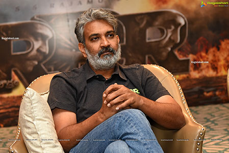 SS Rajamouli at RRR Movie Press Meet