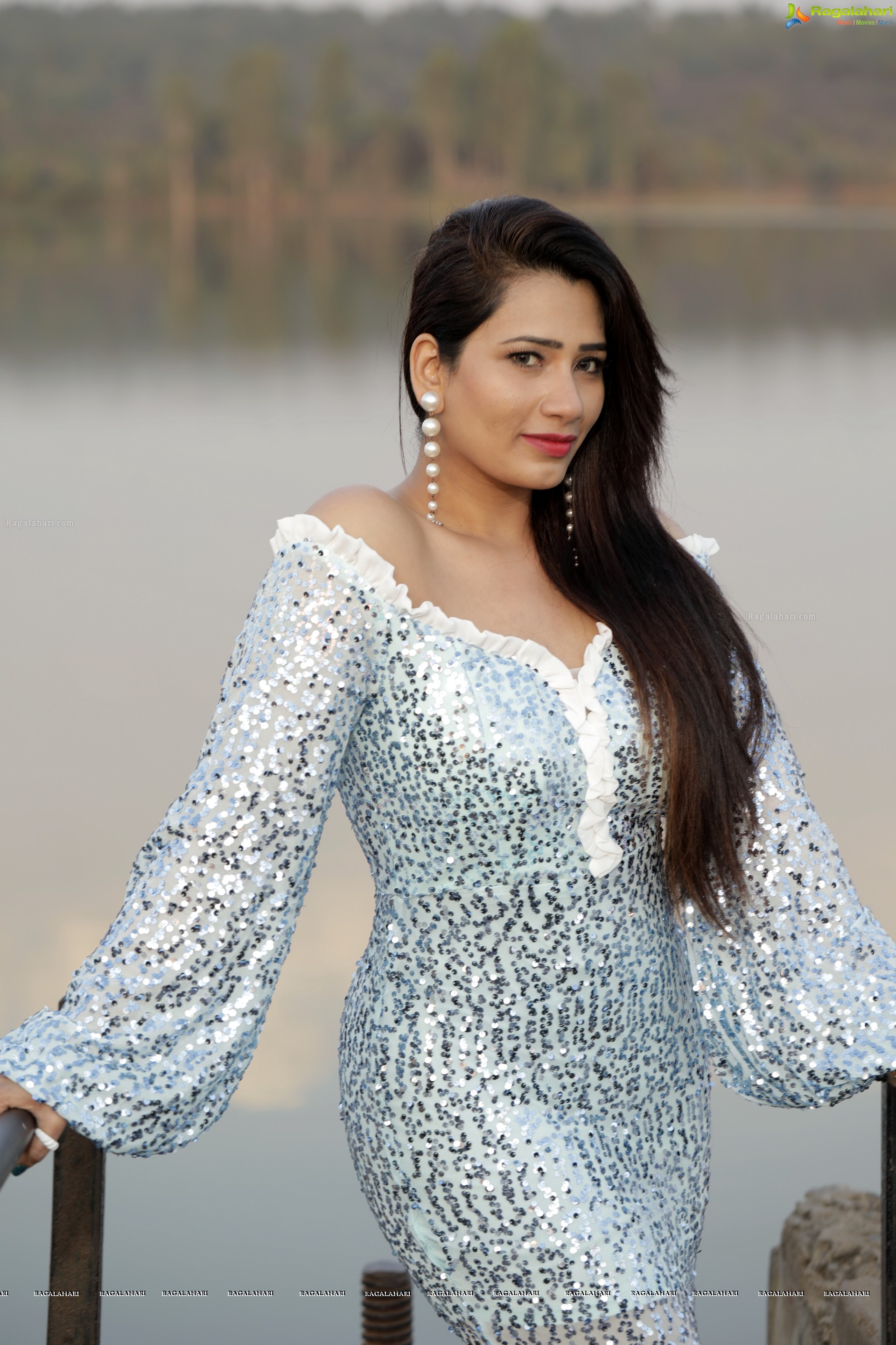 Sanjana Naidu in White Sequin Dress, HD Photo Gallery