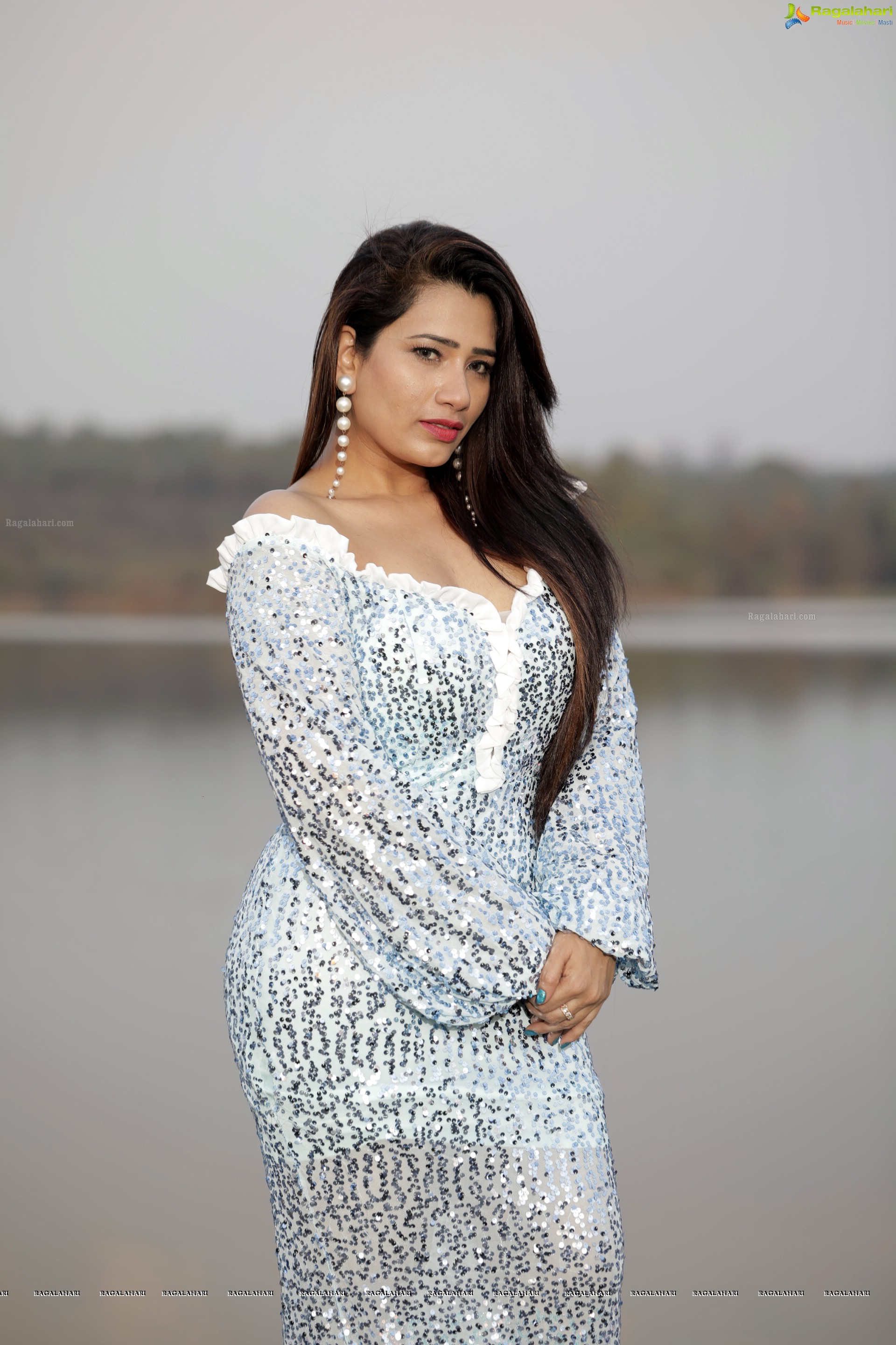 Sanjana Naidu in White Sequin Dress, HD Photo Gallery