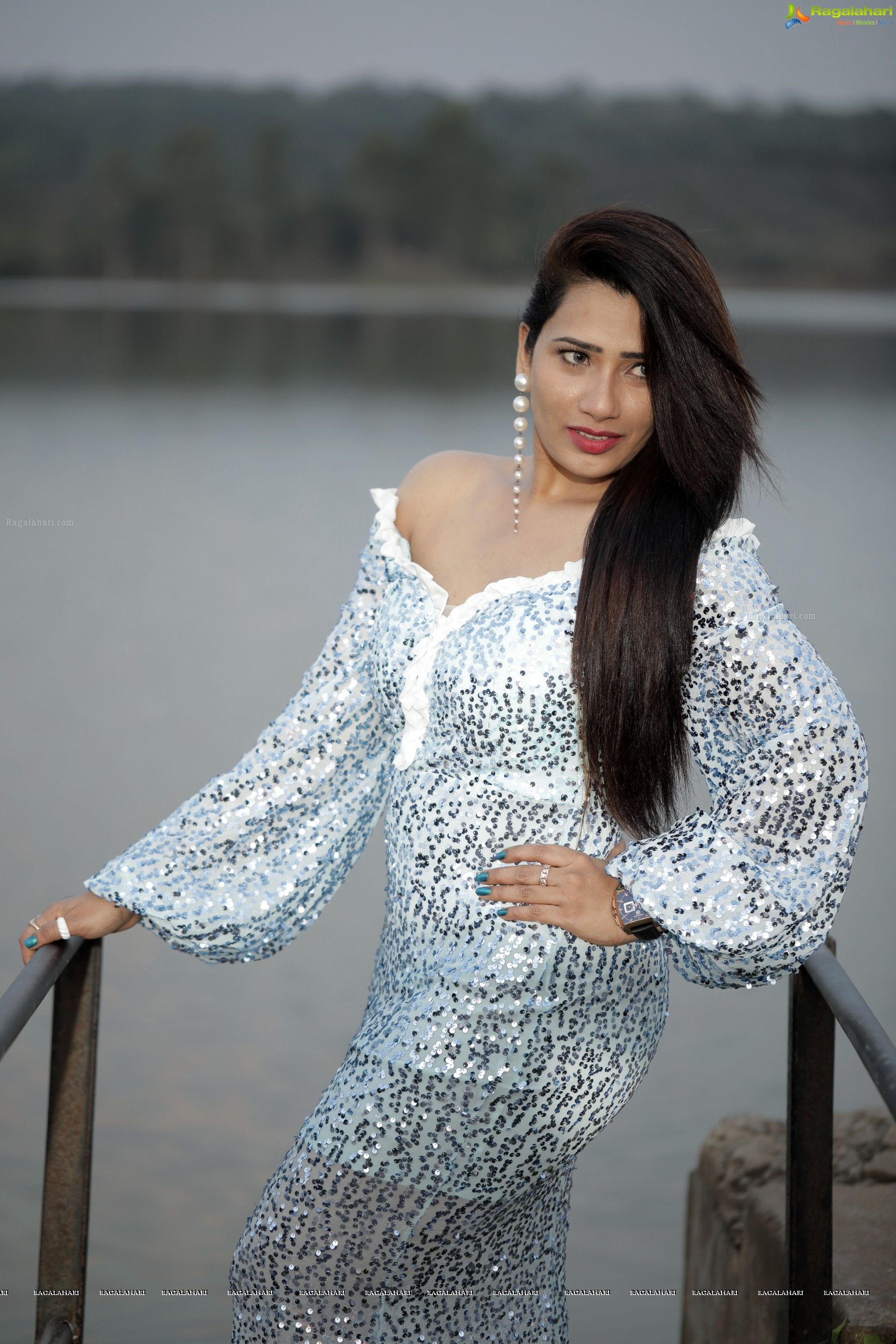 Sanjana Naidu in White Sequin Dress, HD Photo Gallery