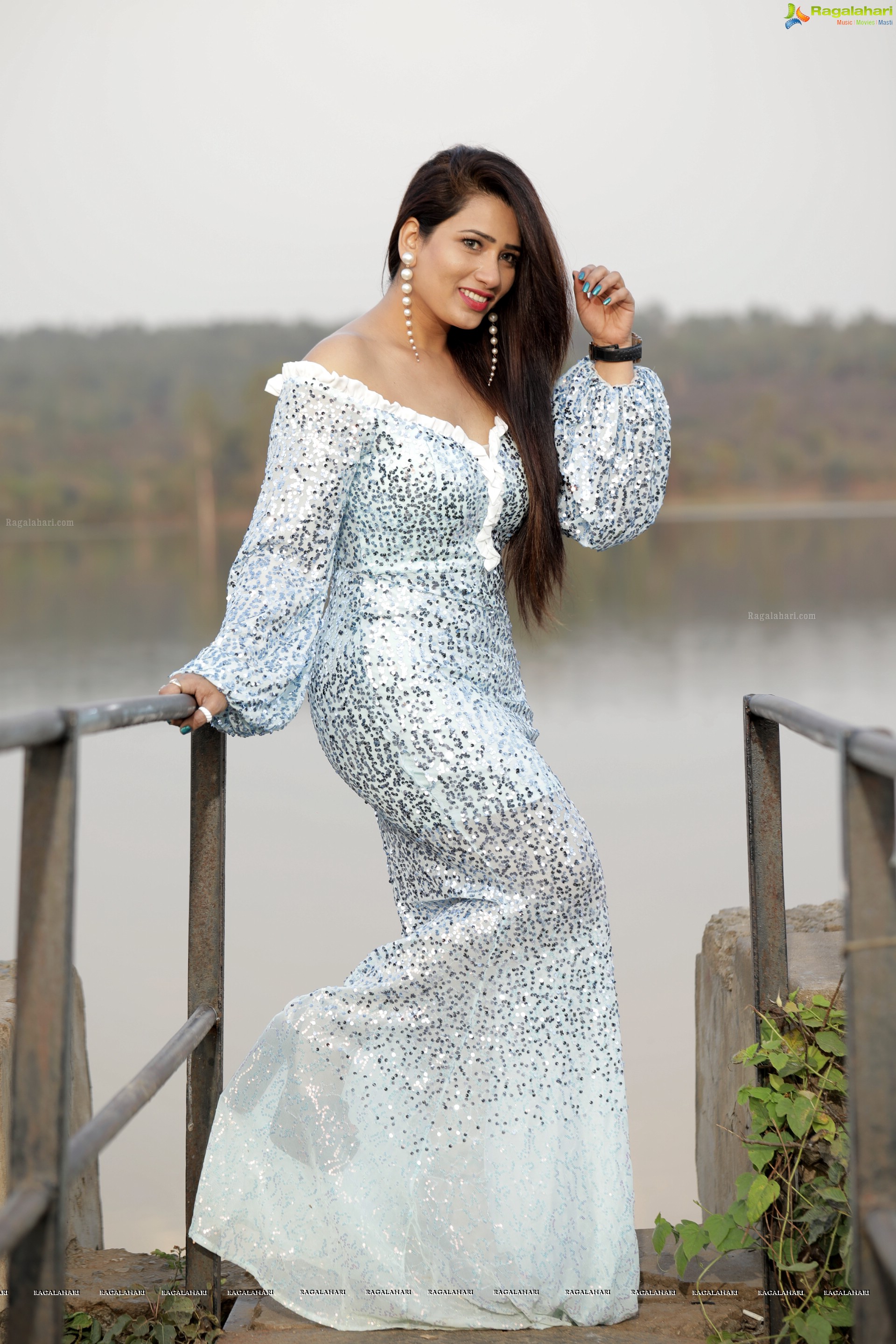 Sanjana Naidu in White Sequin Dress, HD Photo Gallery