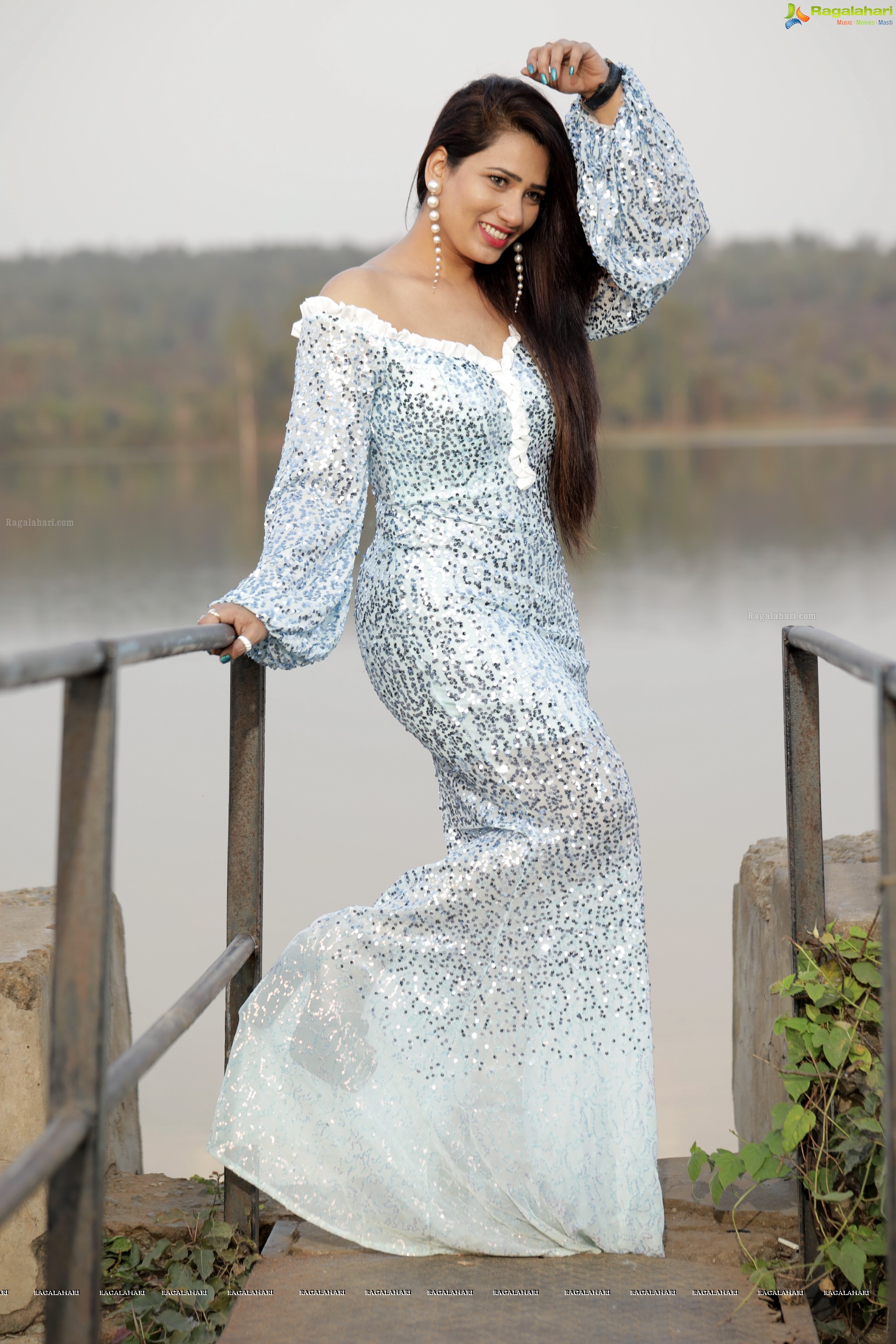 Sanjana Naidu in White Sequin Dress, HD Photo Gallery