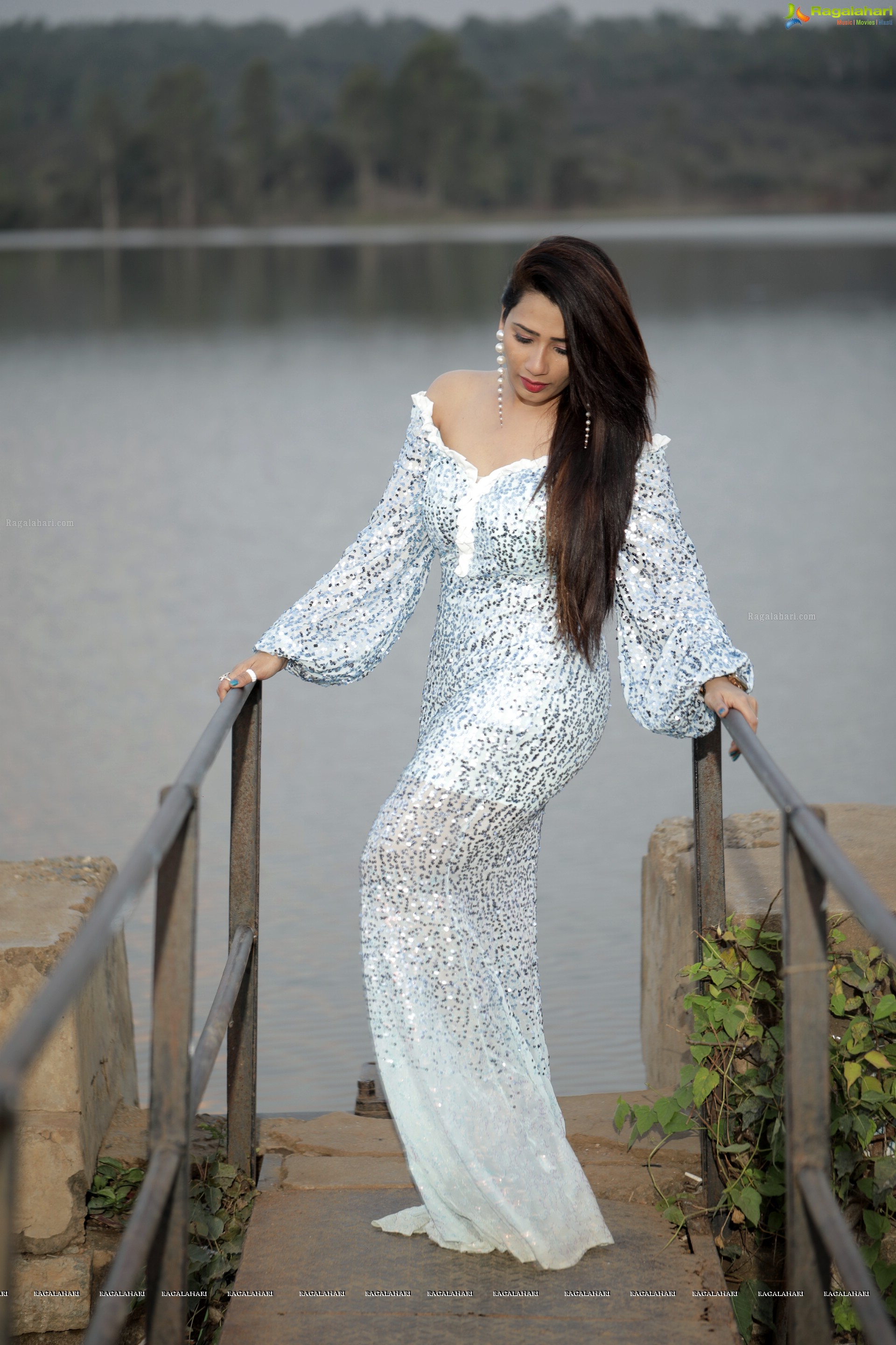 Sanjana Naidu in White Sequin Dress, HD Photo Gallery