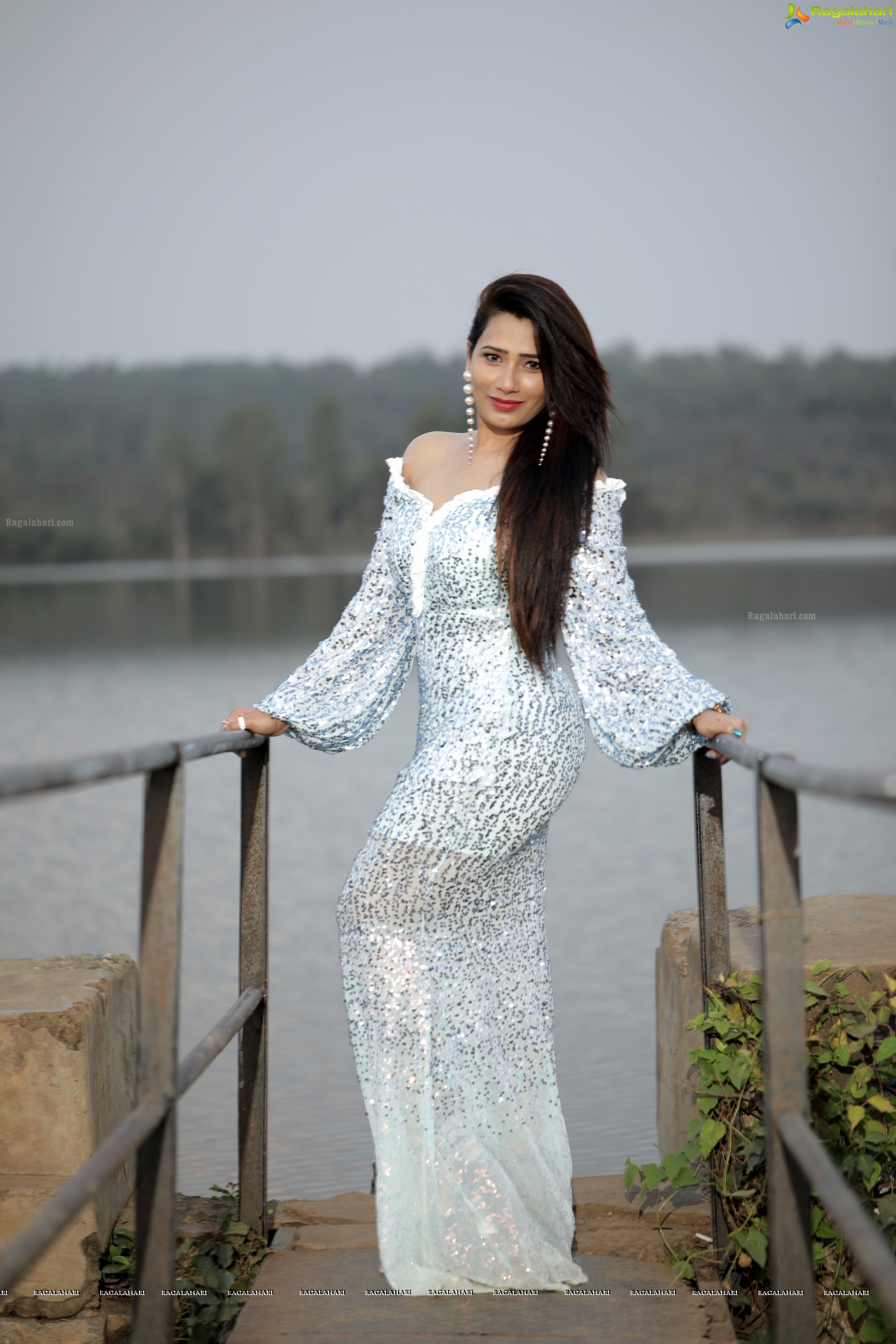 Sanjana Naidu in White Sequin Dress, HD Photo Gallery