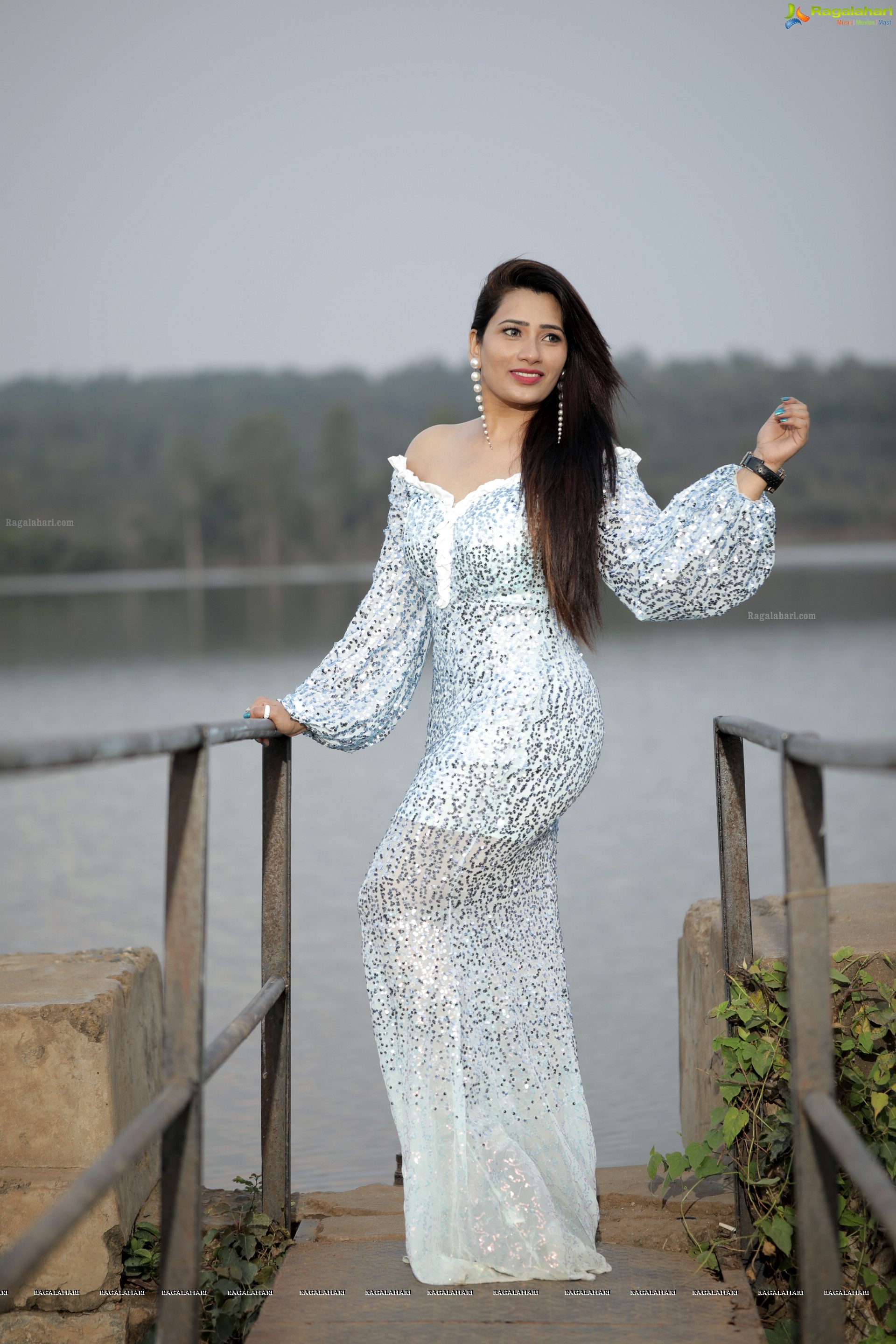 Sanjana Naidu in White Sequin Dress, HD Photo Gallery