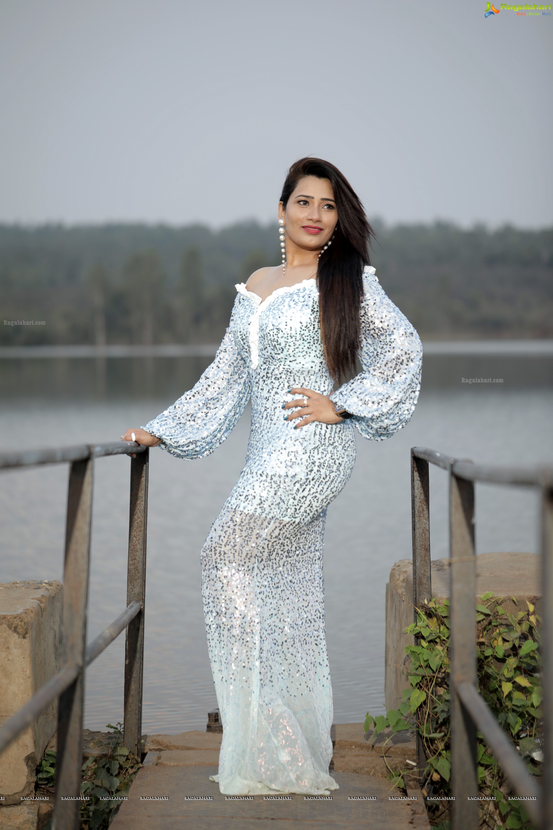 Sanjana Naidu in White Sequin Dress, HD Photo Gallery