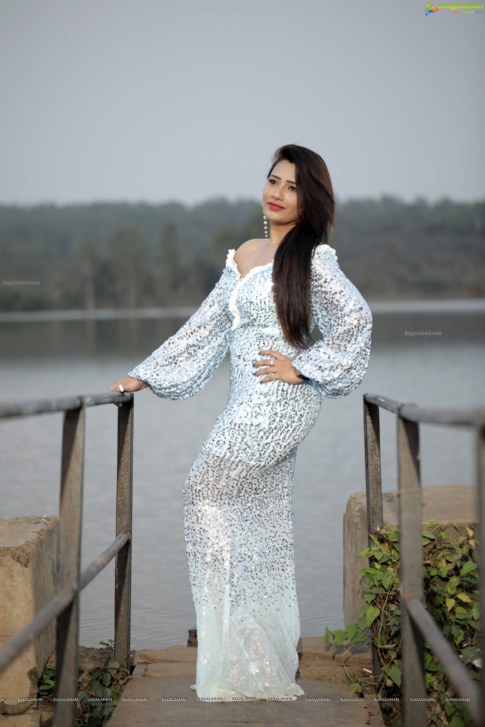 Sanjana Naidu in White Sequin Dress, HD Photo Gallery