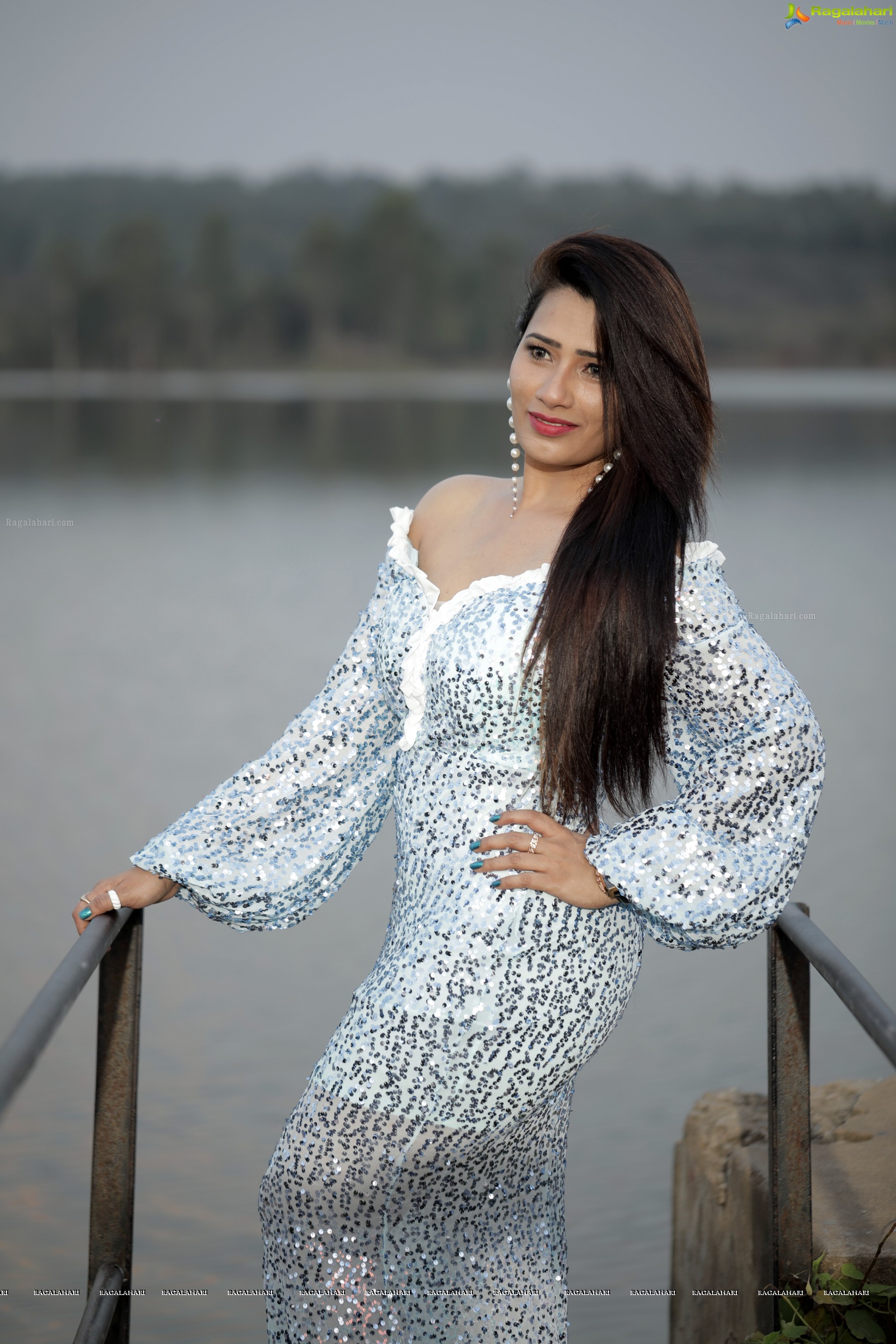 Sanjana Naidu in White Sequin Dress, HD Photo Gallery