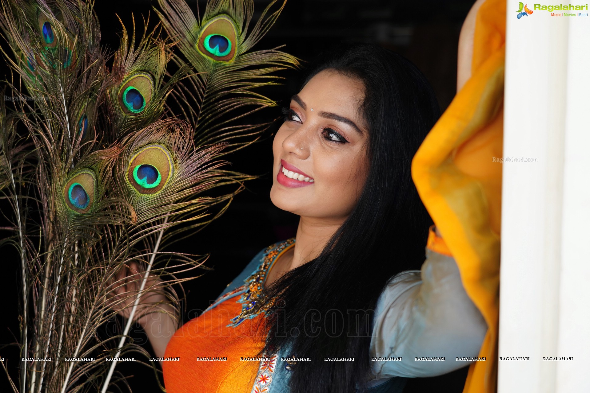 Aadhya Paruchuri in Gray and Orange Anarkali Suit, Exclusive Photoshoot