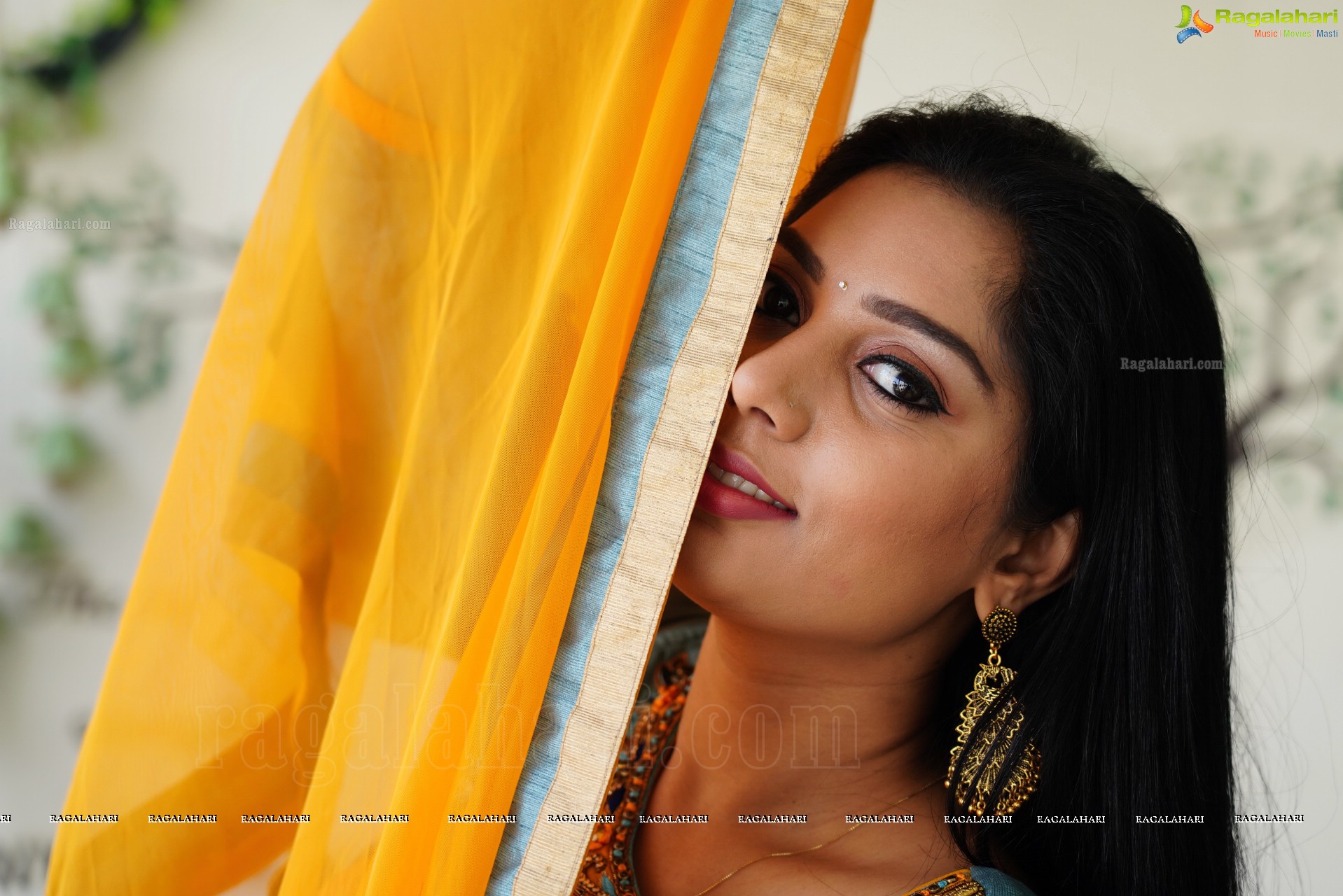 Aadhya Paruchuri in Gray and Orange Anarkali Suit, Exclusive Photoshoot