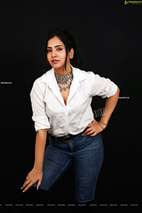 Palak Gangele in White Shirt and Jeans