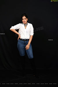 Palak Gangele in White Shirt and Jeans