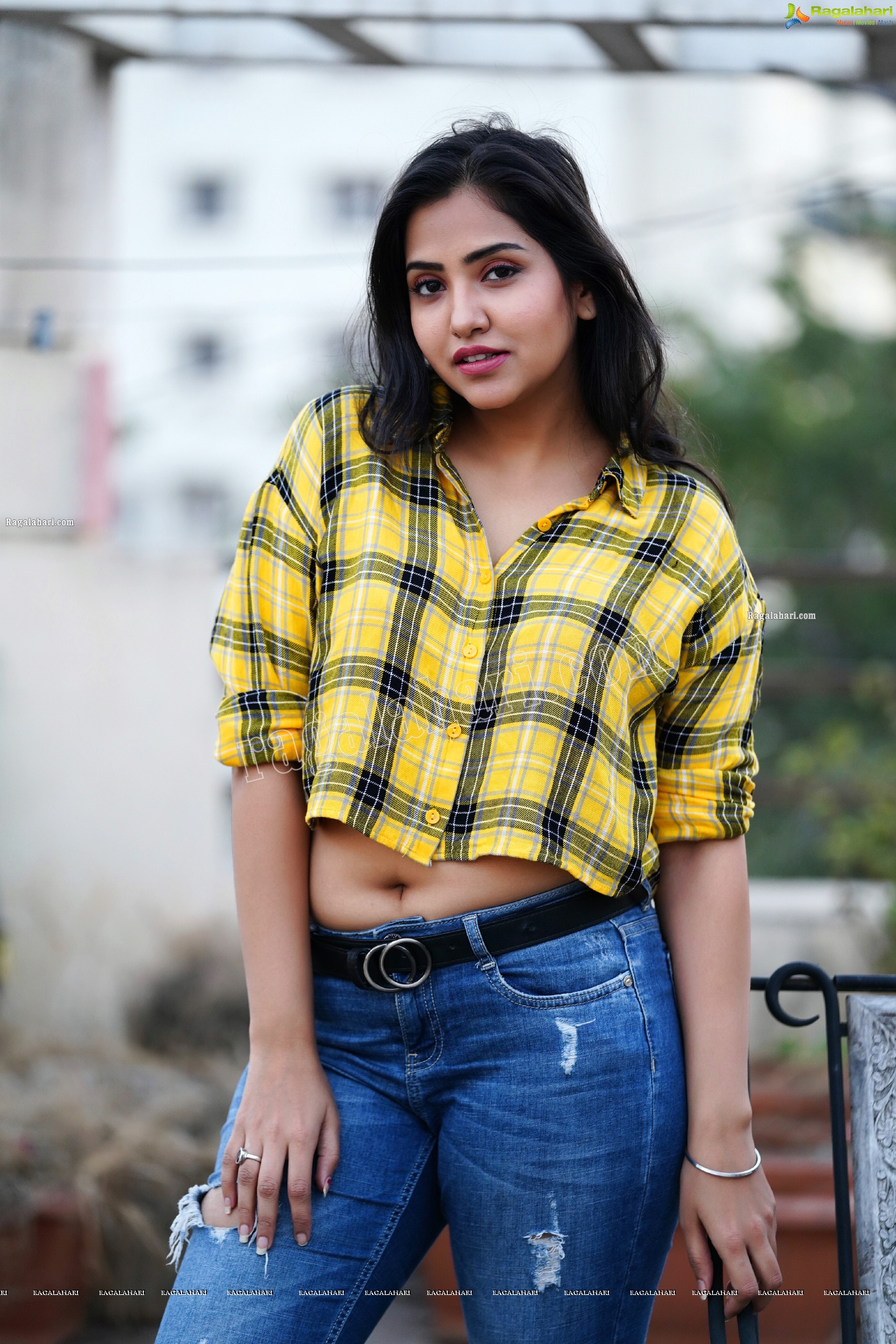 Palak Gangele in Howard Yellow Checks Shirt, Exclusive Photoshoot