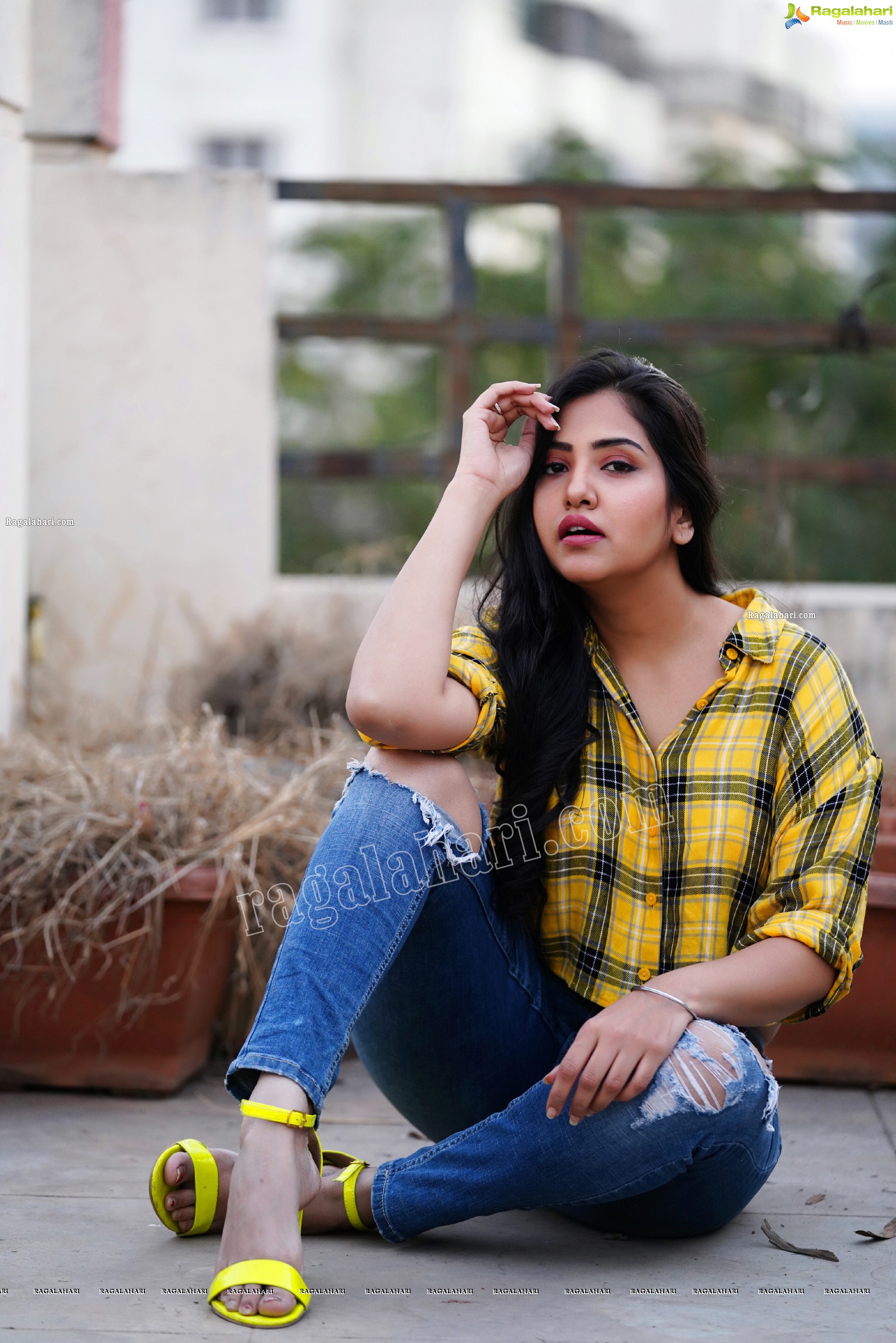 Palak Gangele in Howard Yellow Checks Shirt, Exclusive Photoshoot