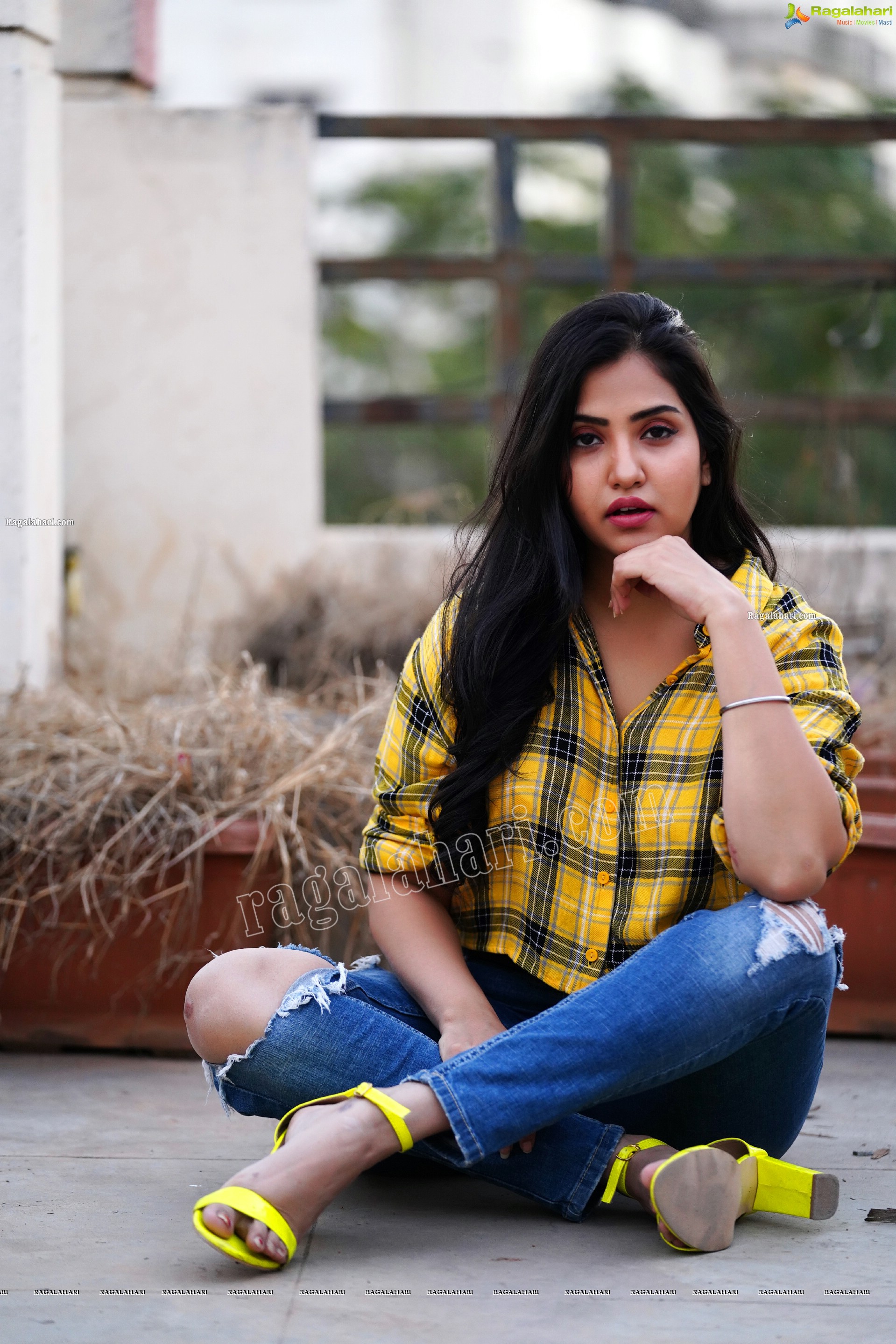 Palak Gangele in Howard Yellow Checks Shirt, Exclusive Photoshoot