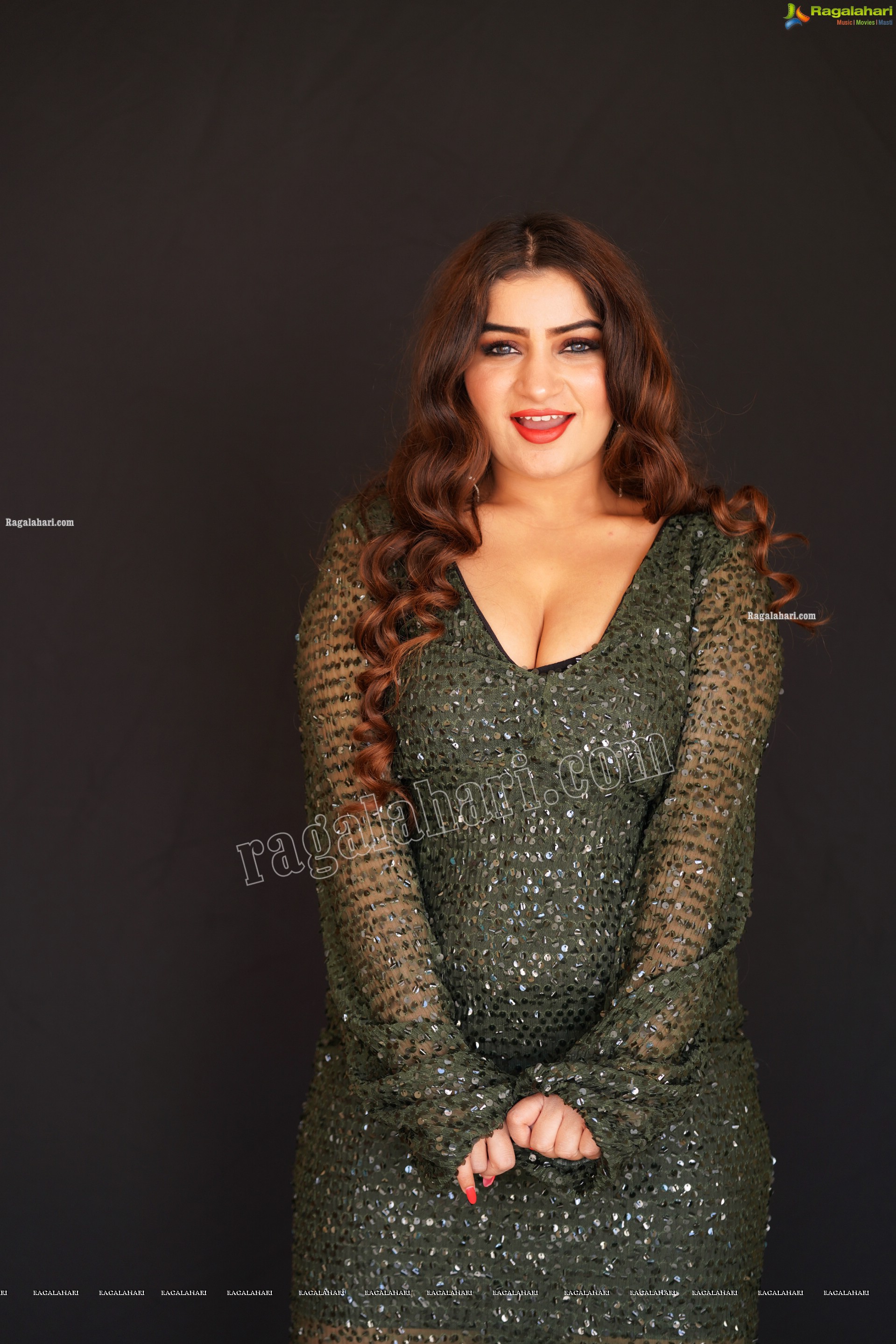 Selina Sood in Green Sequin Bodycon Dress, Exclusive Photoshoot