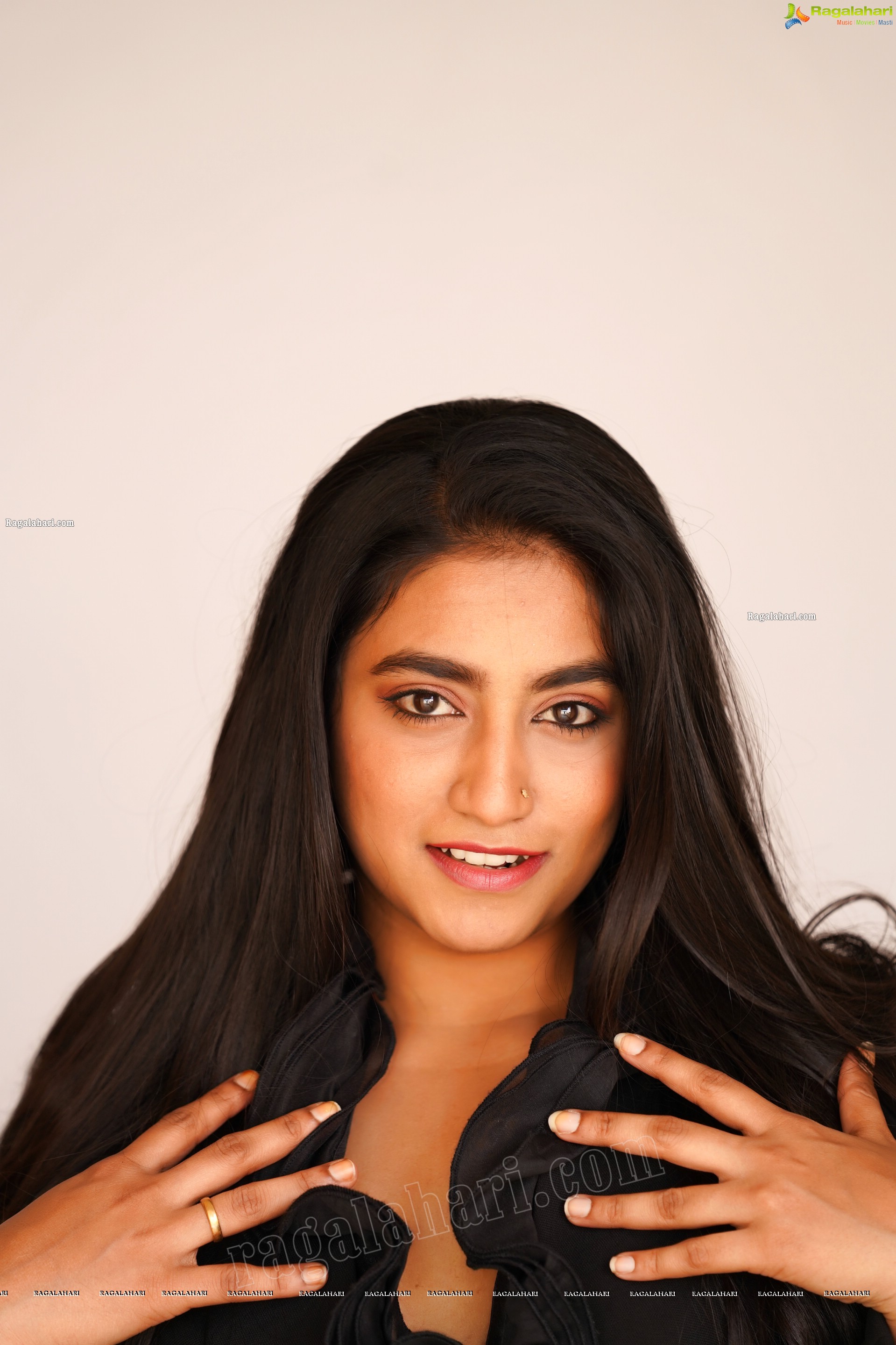 Yuktha in Black Shirt and White Shorts, Exclusive Photoshoot