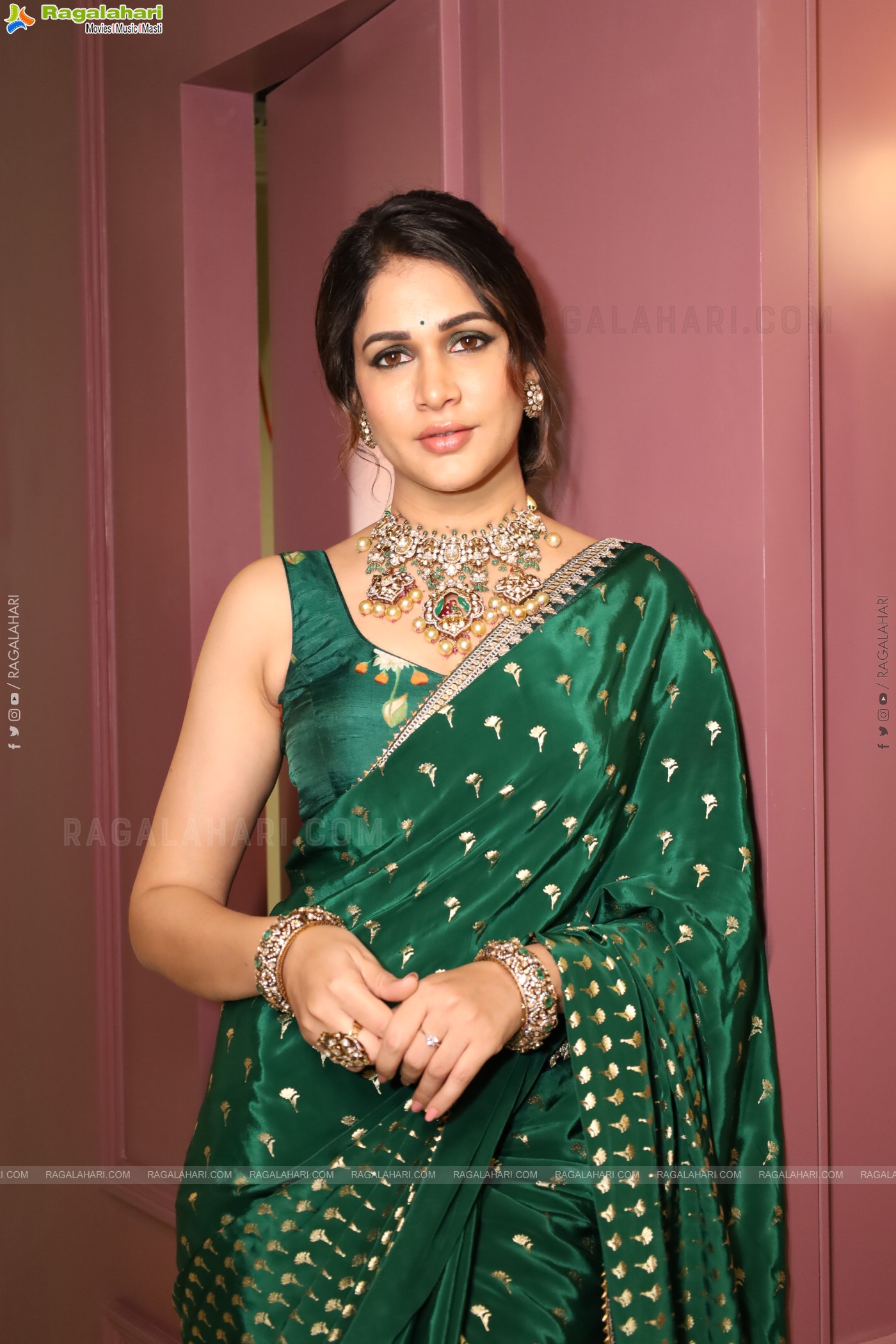 Lavanya Tripathi New Stills in Green Saree, HD Gallery