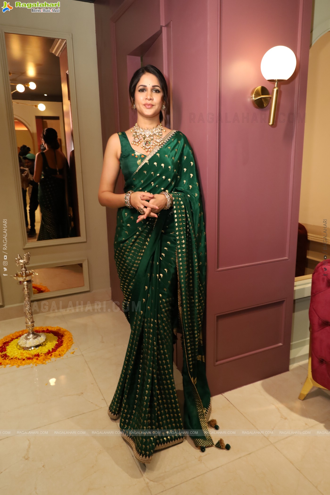 Lavanya Tripathi New Stills in Green Saree, HD Gallery