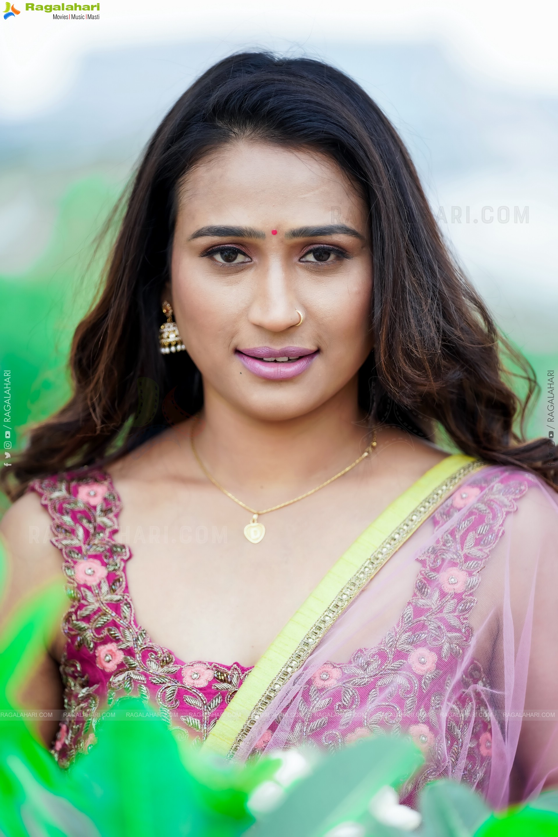 Shaheen Shaik in maroon lehenga Choli, Exclusive Photoshoot