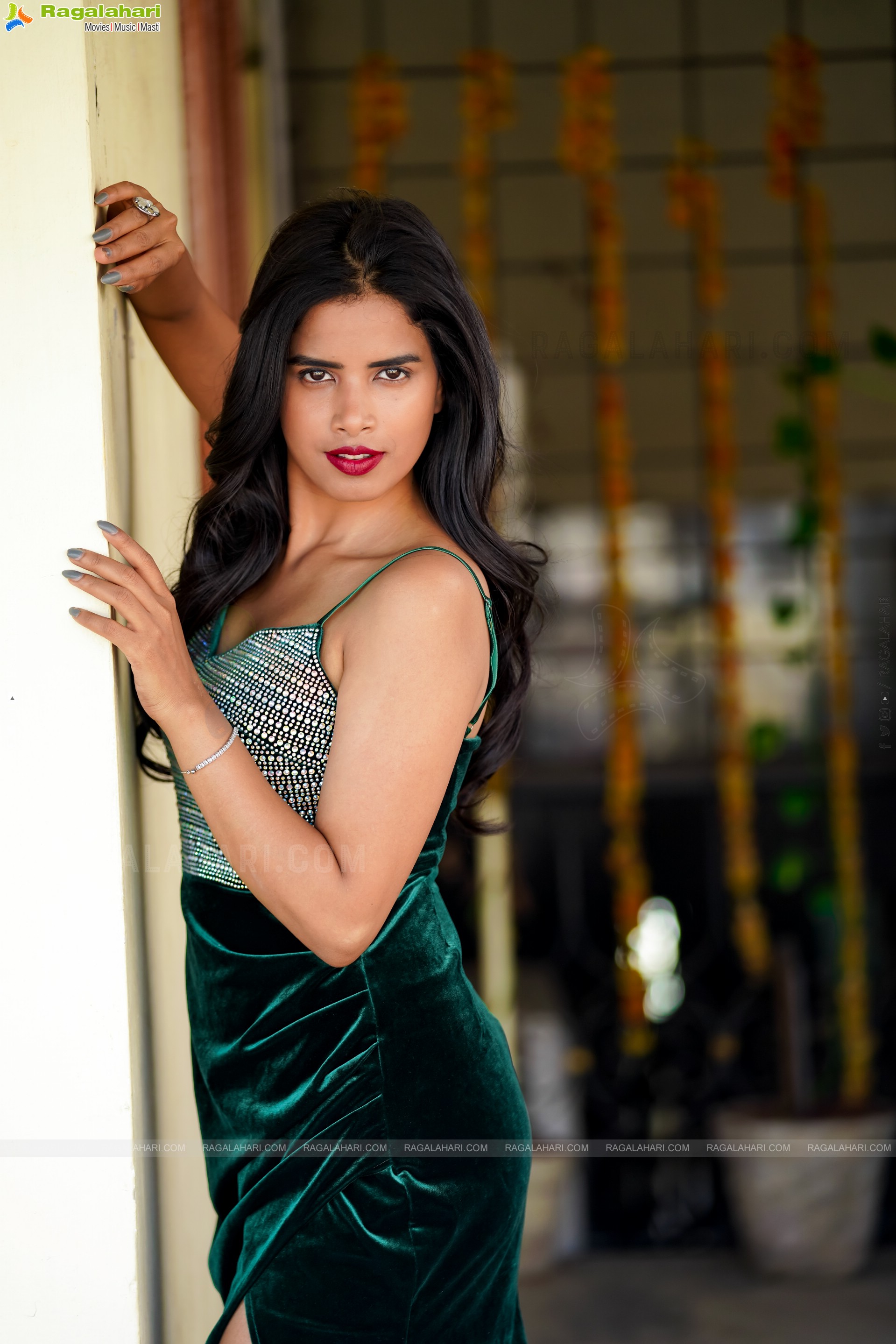 Shree Pooja Vishwakarma Green Mini Dress, Exclusive photo Shoot