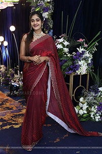 Sindhu Dunna Glam stills in Red Saree, HD Gallery
