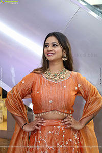 Teja Koneru in Orange Lehenga Choli, HD Gallery