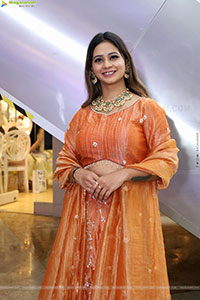 Teja Koneru in Orange Lehenga Choli, HD Gallery