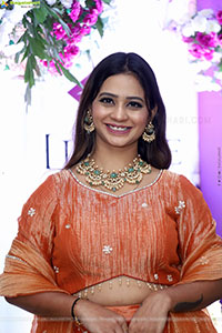 Teja Koneru in Orange Lehenga Choli, HD Gallery