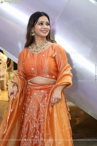 Teja Koneru in Orange Lehenga Choli, HD Gallery