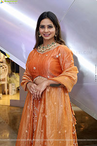 Teja Koneru in Orange Lehenga Choli, HD Gallery