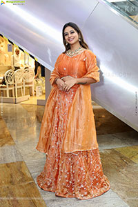 Teja Koneru in Orange Lehenga Choli, HD Gallery