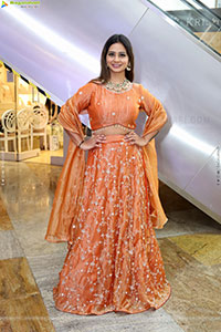 Teja Koneru in Orange Lehenga Choli, HD Gallery