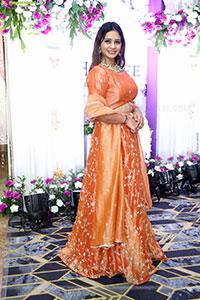 Teja Koneru in Orange Lehenga Choli, HD Gallery