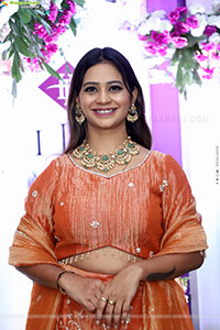 Teja Koneru in Orange Lehenga Choli, HD Gallery