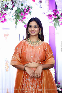 Teja Koneru in Orange Lehenga Choli, HD Gallery