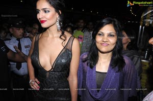 Hot Nathalia Kaur in Low V Neck Black Dress