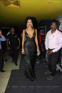 Hot Nathalia Kaur in Low V Neck Black Dress