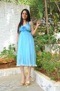 Reshma in Sleeveless Cool Blue Dress+