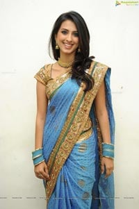 Simer Motiani in Cool Blue Saree at UKUP Audio Release Function