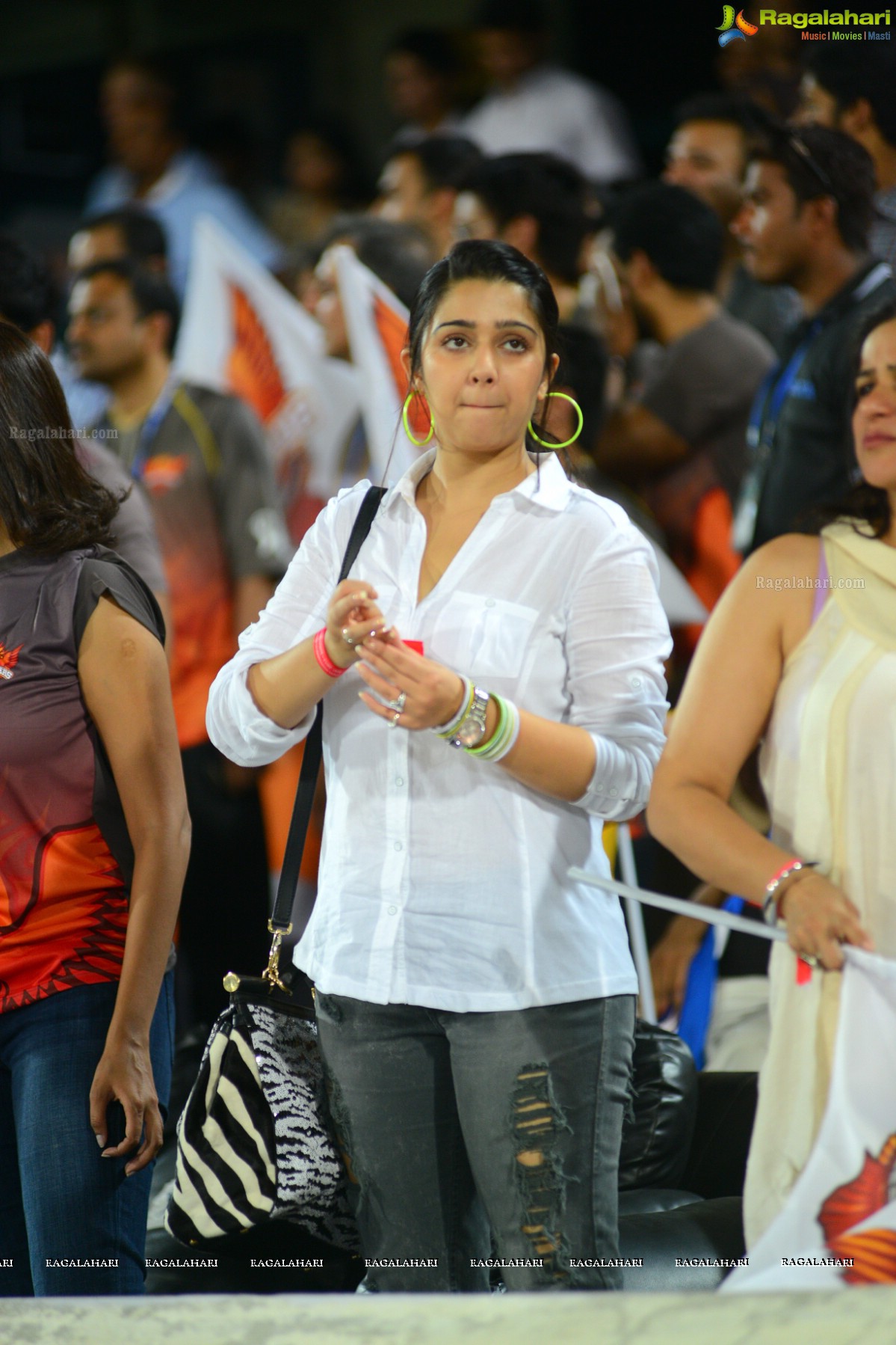 Charmi with Allu Sirish at IPL Cricket, Hyderabad, Exclusive Photos