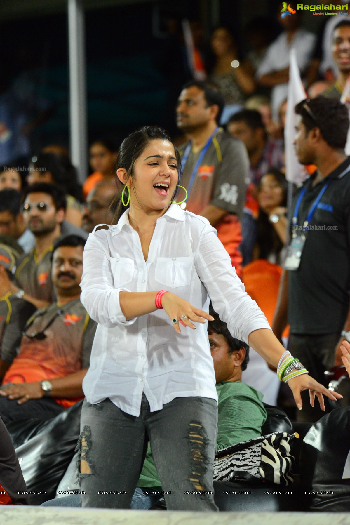 Charmi with Allu Sirish at IPL Cricket, Hyderabad, Exclusive Photos