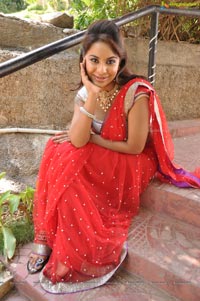 Srilekha Reddy in Red Saree