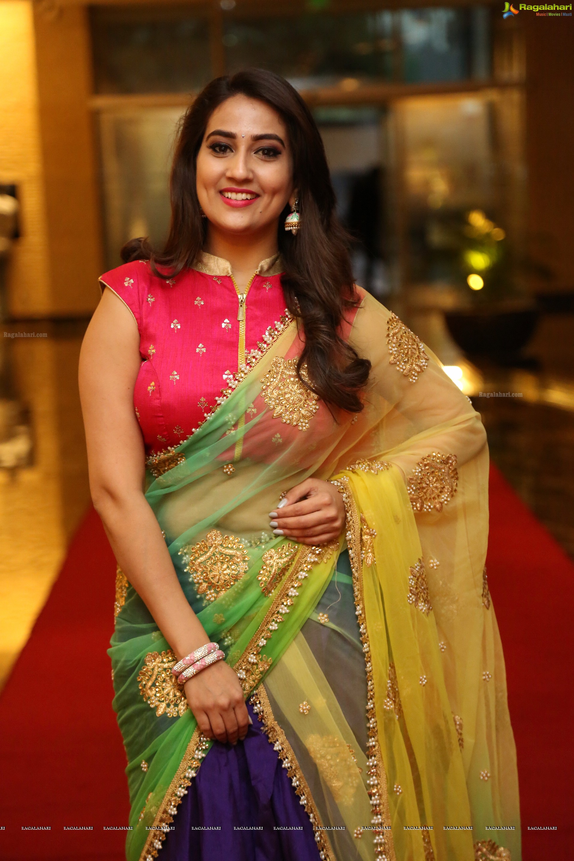 Manjusha at Ammammagarillu Pre-Release Event (High Definition)