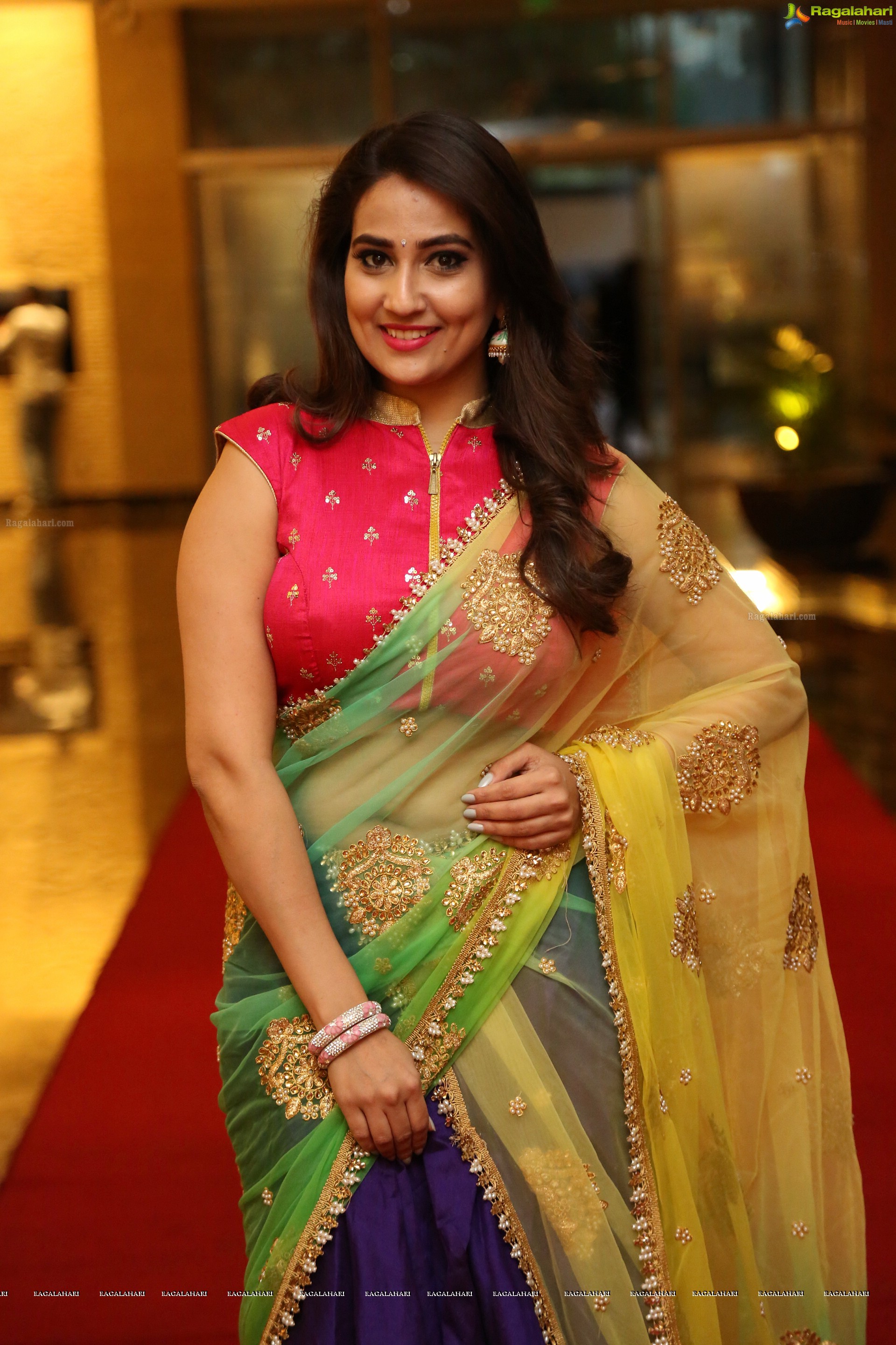 Manjusha at Ammammagarillu Pre-Release Event (High Definition)