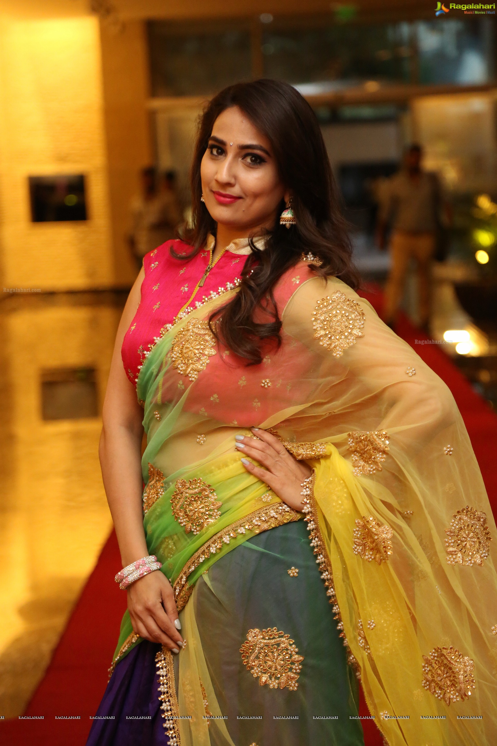 Manjusha at Ammammagarillu Pre-Release Event (High Definition)