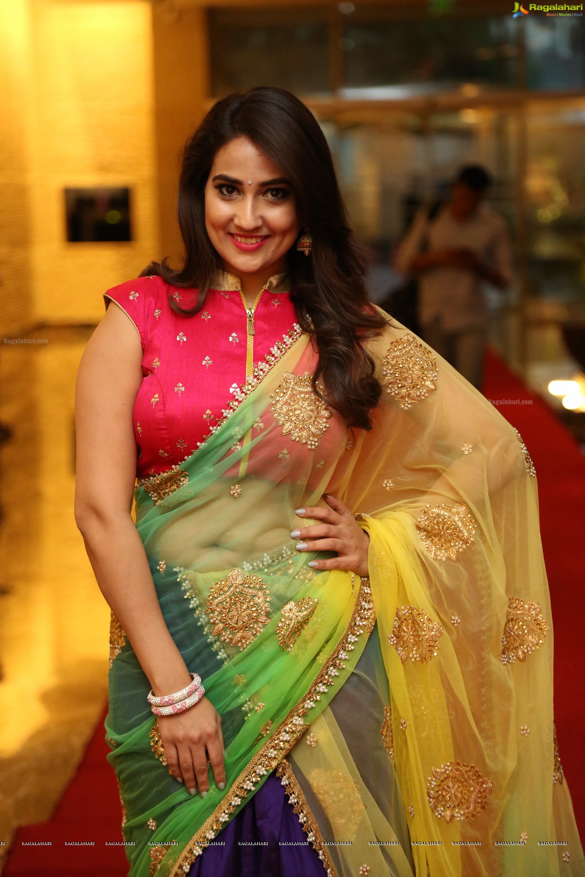 Manjusha at Ammammagarillu Pre-Release Event (High Definition)