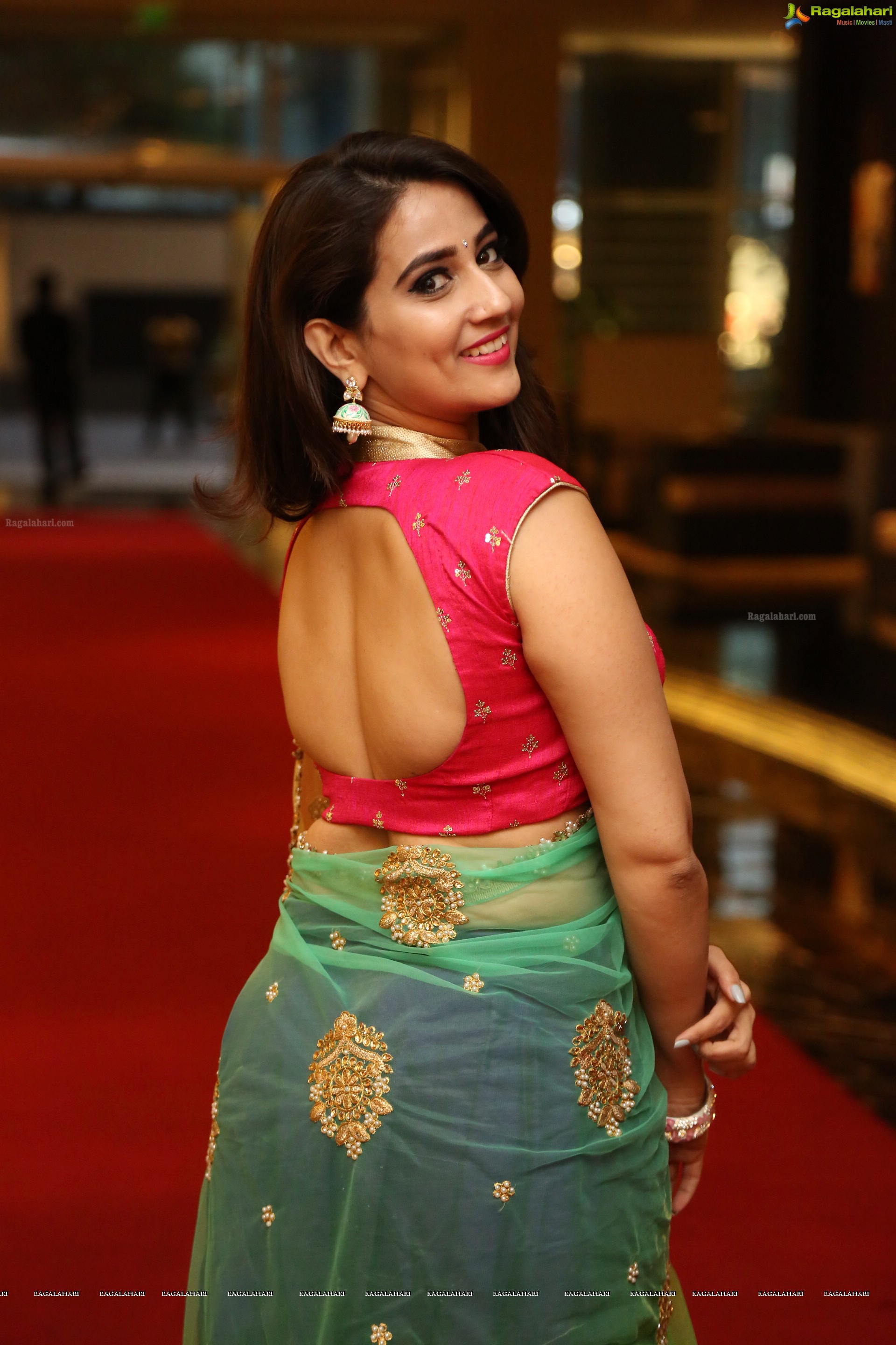 Manjusha at Ammammagarillu Pre-Release Event (High Definition)