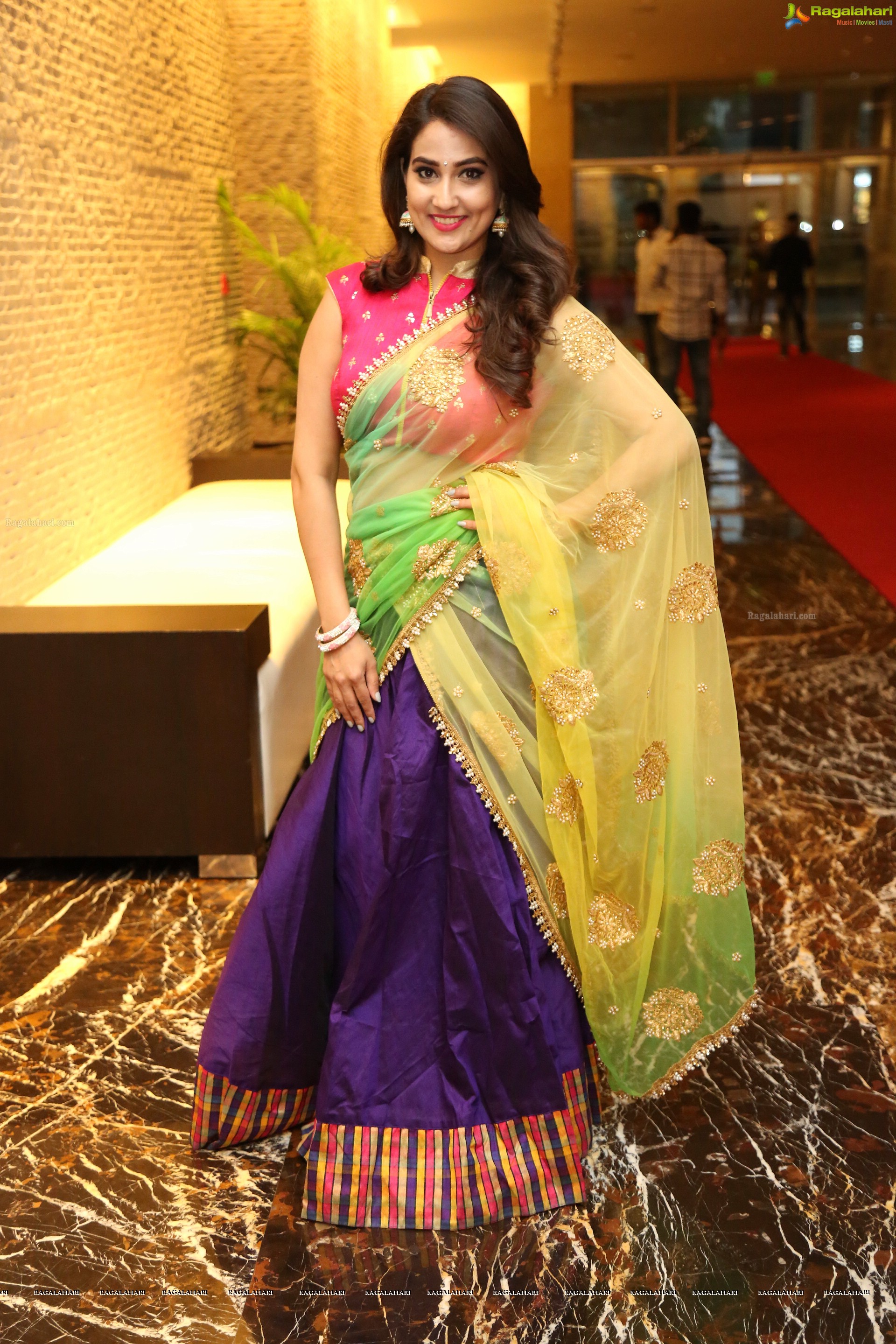 Manjusha at Ammammagarillu Pre-Release Event (High Definition)