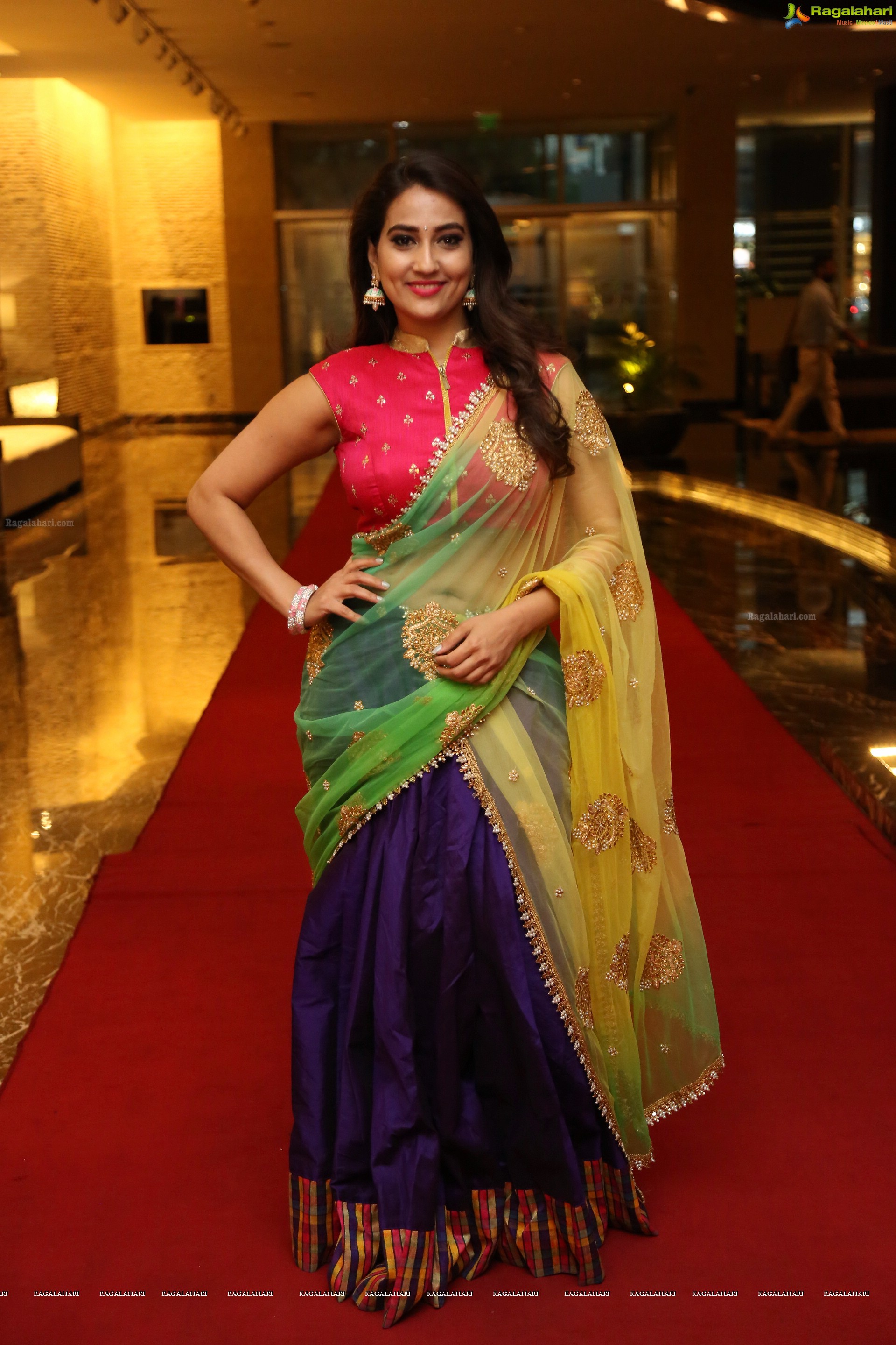 Manjusha at Ammammagarillu Pre-Release Event (High Definition)